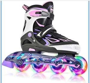 2PM SPORTS Vinal Girls Adjustable Flashing Inline Skates